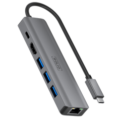 Rolio USB-C-Hub – 6 in 1 – 1 Gbit/s Ethernet RJ45 – HDMI – USB-C-Aufladung – 3 x USB 3.0