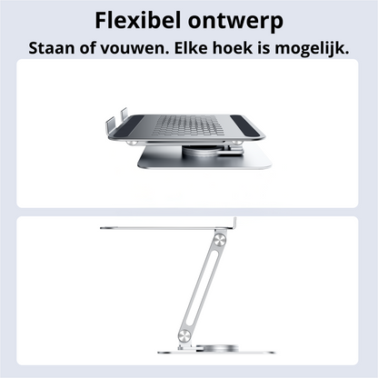 Rolio Laptop Standaard - 360* Draaibaar - Universeel - Aluminium - Rolio