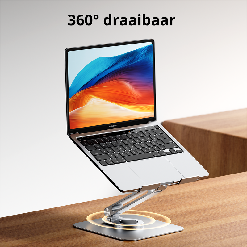 Rolio Laptop Standaard - 360* Draaibaar - Universeel - Aluminium - Rolio