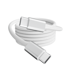 Rolio USB C Kabel - Magnetisch Oprollen - 1 Meter - 100W Oplaadkabel - USB C naar USB C - Wit